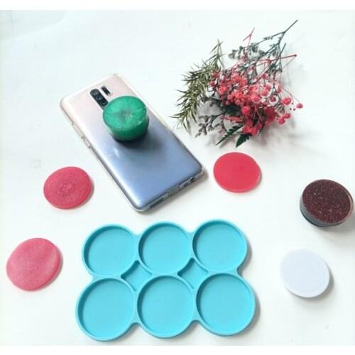 6-Cavity Silicone Large Round Molds Disc Resin Coaster Molds 6 Pack Circle Molds Multipurpose Non-Stick DIY Molds for Cake Bun