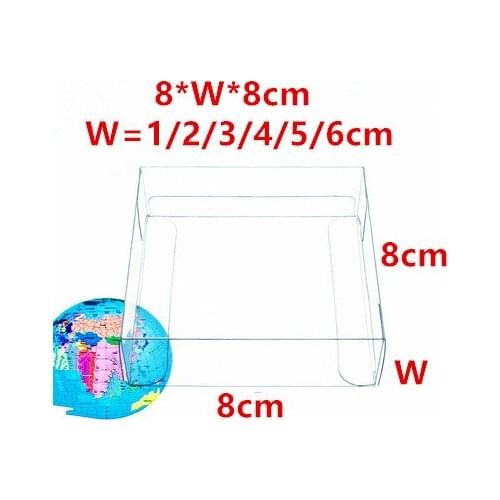 8*W*8cm Clear Square PVC Box Transparent Plastic Carton Wedding Candy Box Party Supplies Products Diaplay Box Packaging Gift Box