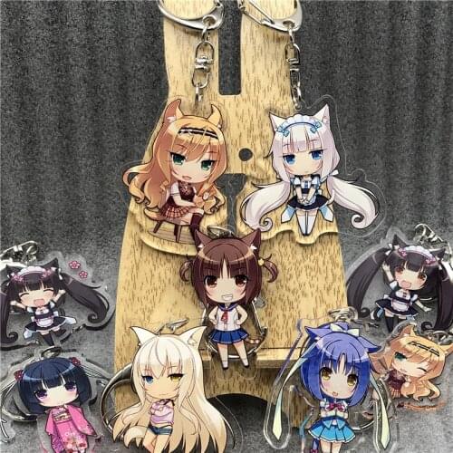 Anime NEKOPARA Keychain Cosplay Chocolate Cartoon Costume Props Accessories Badge