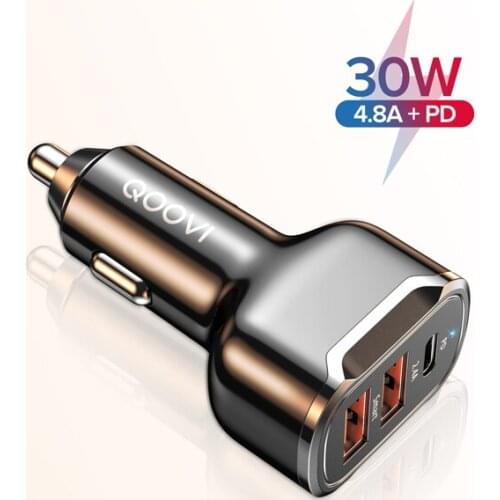30W PD USB C Car Charger Quick Charge 4.0 3.0 QC4.0 QC3.0 Phone Charger Type C Fast Charging For iPhone 12 Xiaomi Huawei Samsung