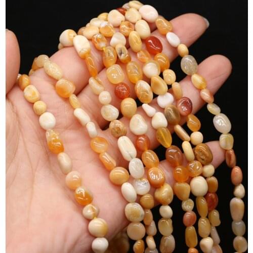Natural Stone Bead Irregular Shape Golden Silk Jade String Beads for Jewelry Making Fine Bracelet Necklace Crafts Accessories