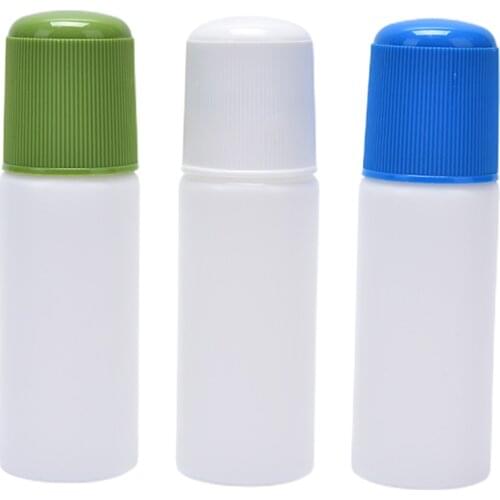 Soreness Liquid Bottle With Sponge Applicator, 30ML White Medicine Liquid Bottle With Blue Sponge Head