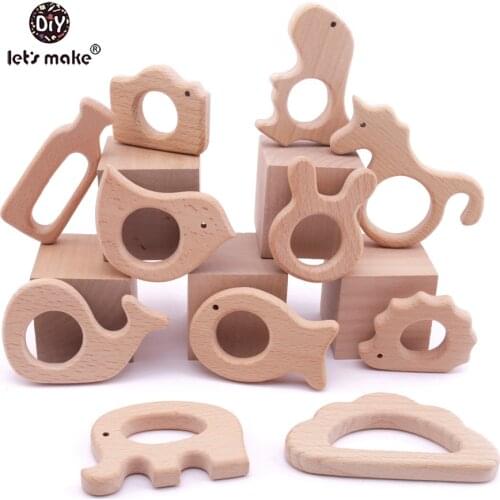 LetS Make 20Pc Wooden Teether For Baby Newborn Gift Beach Wood Teething Toys Pendant Crib Mobile Rattle Wooden Baby Teether