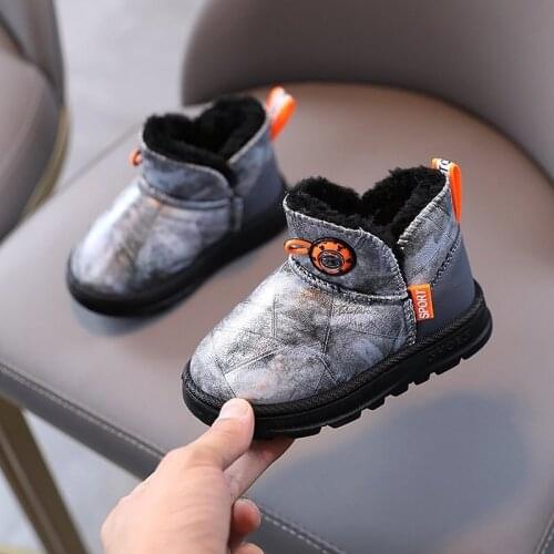 CUZULLAA Boys Girls Snow Boots Winter Shoes Kids Snow Boots Children Winter Cotton Boots Baby Shoes Plush Thicker Sole
