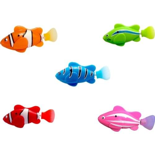 Kids Bath Toys Flash Swimming Electronic Fish Toy Mini Aquarium Fish Water Activated Swimming Fish Decoration Gift