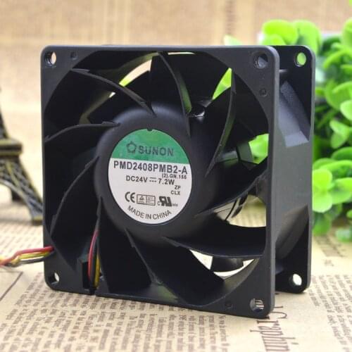 FOR SUNON PMD2408PMB2-A DC24V 7.2W 8cm 8038 inverter Cooling fan