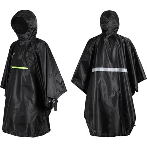 Men Women Raincoat Waterproof Rainwear Rain Cover Rain Coat Hood Cycling with Reflector Rainproof Poncho with Reflective Strip