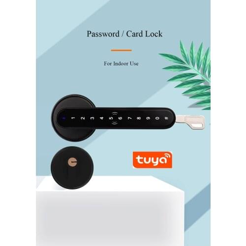 Tuya APPSmart Password Code Number IC RFID Card Lock S2 Pro For Indoor Wooden Metal Door