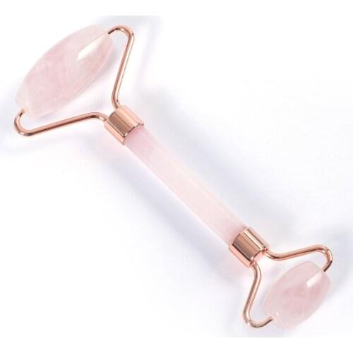 Hot Sell Pink Jade Roller Massager For Face Natural Stone Slimming Lift Massage Facial Tools For Chin Neck Beauty Skin Care Tool