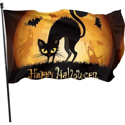 Halloween Black Cat 3x5 Inch Flag Indoor and Outdoor Decoration Flag