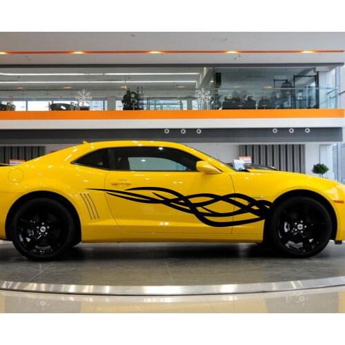 HotMeiNi 200CM*37.5CM 2 x Car Racing Twist Flames Door Decals Vinyl Motor Decal Side Vinyl sticker Graphics Decals Car Stickers