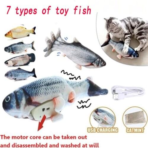 Simulation electric fish toy The tail will be bounced simulation fish pet plush toy jumping fish