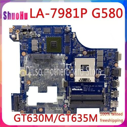 KEFU LA-7981P Mainboard For Lenovo G580 Laptop Motherboard DDR3 HM76 Intel Integrated 60 Days