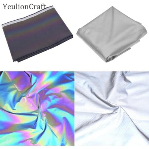 Chzimade Bright Color Strech Cloth Fabric Composite High Reflective Background Clothing Fabric Diy Sewing Materials