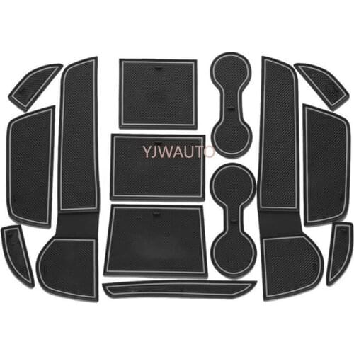 Door Slot Mat for Mitsubishi Outlander 2013 Gate Groove Cushion Car Door Rubber Cup Holder Mats Anti-slip Carpets Position