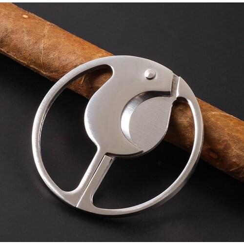 Round Cigar Scissors Cigar Scissor Blade Smoke Machine Cutting Tobacco Knife Metal Cigar Cutter Stainless Steel Cigar Accessory