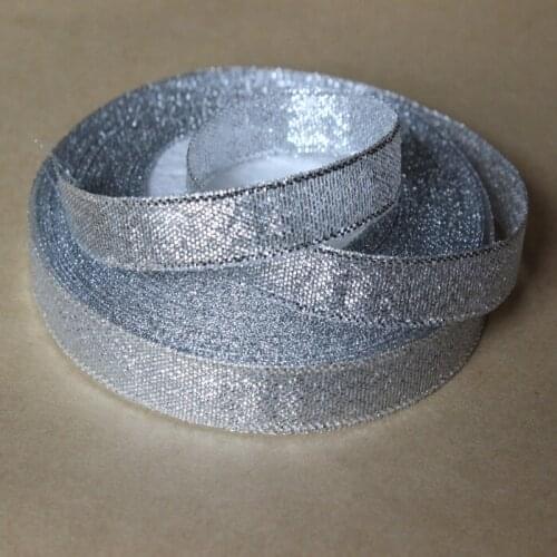 1rolls (25yards) glitter gift packing belt wedding party Christmas embellishment ribbon sewing accessories silver