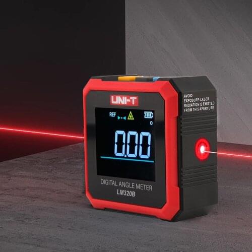 UNI-T LM320A LM320B Magnetic Digital Protractor Level Meter Goniometer Base Small Electronic Protractor Laser Measuring Tool