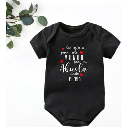 Fashion Newborn Baby Jumpsuits Chosen for This World By My Grandmother From Heaven Infant Cotton Short Sleeve Baby Body Rompers