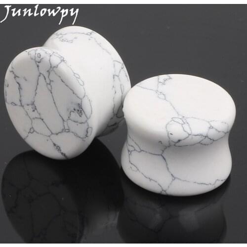 Fashion Ear Expander Piercings 6-16mm White stone Double Flared Ear Tunnels Plugs Wholesales Ear Piercings Body Jewelry