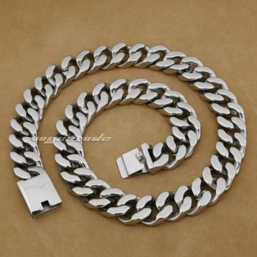LINSION 18" ~ 36" Huge & Heavy 316L Stainless Steel Mens Biker Rocker Punk Necklace 5D006N