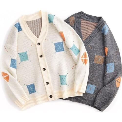 Mens Knitted Sweater Cardigan Large Size XXL Spring Autumn Clothes Loose V Neck Casual Top Man Jacket Trend Outerwear