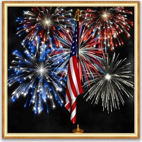 Fireworks DIY Cross Stitch 11CT Embroidery Kits Craft Needlework Set Printed Canvas Cotton Thread Home Decoration Wholesale Hot