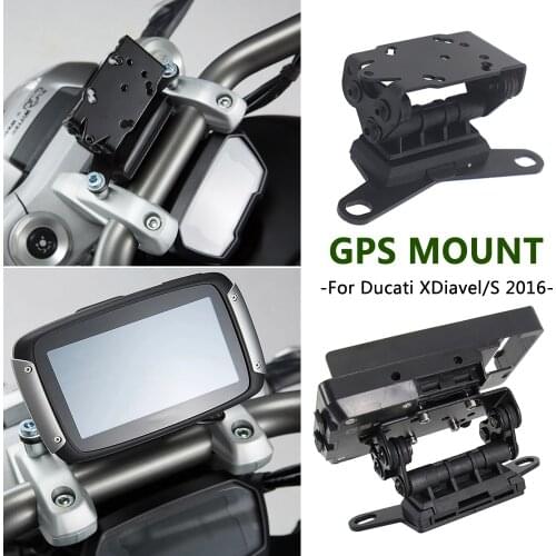 New Black GPS Mount For Ducati XDiavel/S Motorcycle Bracket Mobile Phone Board Bracket Holder USB 2016 2017 2018 2019 2020 21