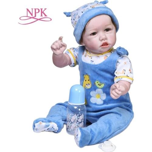 NPK 55CM Saskia Lifelike full body soft silicone orsoft cloth body hand detailed paiting hand rooted hair