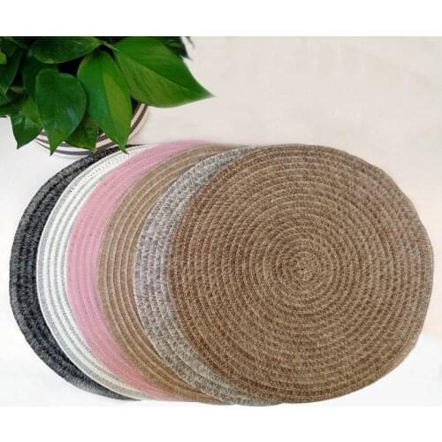 Solid Color Teslin Table mats Home Decoration Stain Resistant Round Coaster Pad Mat Washable Japannese Korean Table Placemats
