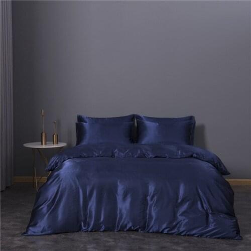 Solid Color Luxury Duvet Cover Set Satin Faux Silk Bedding Set Bed Cover Pillowcase Not Included Bed Sheet Twin Queen King Size