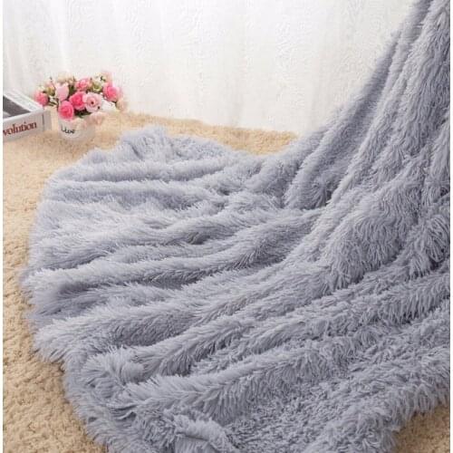 130x160/160*200cm Throw Blankets Mantas White Pink Grey Fleece Fluffy Plush Bedspread Couverture Polaire Plaids Sofa/Air/Bed