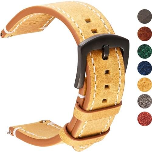 Handmade Vintage Genuine Leather Watchband Quick Release Watch Straps 18mm 20mm 22mm 24mm Replace Bracelet Men Watch Band
