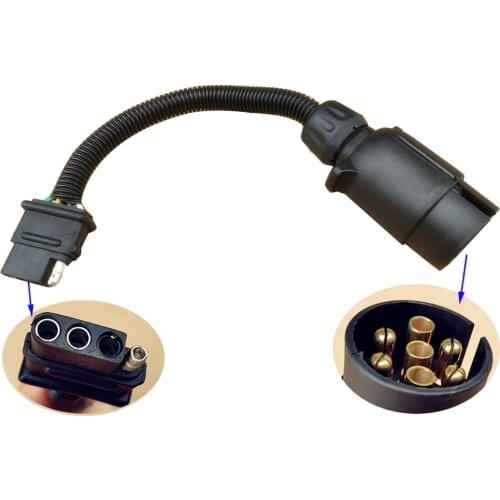1pcs Trailer Conversion Plug Socket 7 pin European Round Plug to 4 pin American Flat Socket Camper Accessories