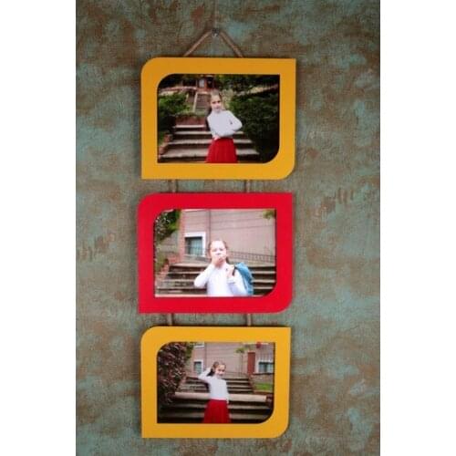 Modern 10x15 Color Wood 3'lü Corded frame фоторамка коллаж Photo frame
