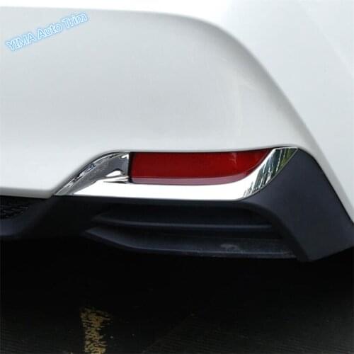 Car Styling Rear Fog Lights Lamp Eyelid Eyebrow Decoration Cover Trim 2 Pcs ABS Fit For Toyota Avalon 2019 2020 2021 / Shiny