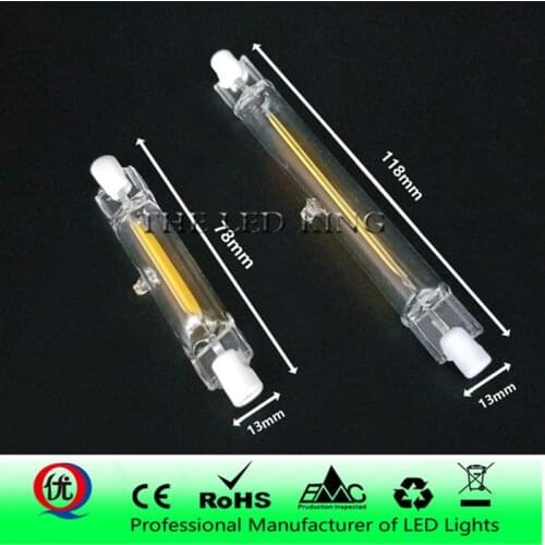 LED R7S Glass Tube COB Bulb 78MM 15W 118MM 50W ABS R7S Corn Lamp J78 J118 Replace Halogen Light 50W 150W AC 220V 230V Lampadas