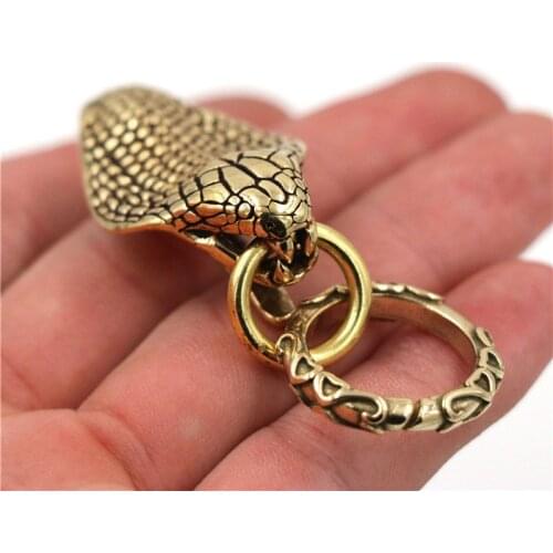 Solid Brass Car KeyChain Retro Belt U Hook Snake Clasps Buckles Key Ring Waist Wallet Belt Key Ring Hook Wallet Chain DIY Craft