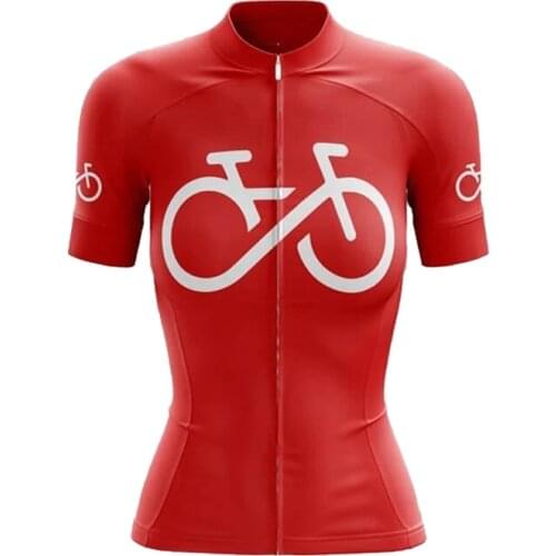 SPTGRVO 2021 New Woman Cycling Jersey Summer Short Sleeve Breathable Red Cycling Clothing Tops Bike Shirt Road Bicycle Jerseys