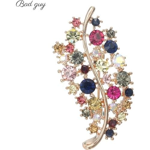 Colorful Crystal Pin For Womens Electroplated Gold Brooch Clothes Scarf Buckle Garment Accessories Fashion Jewelry Gen Gifts