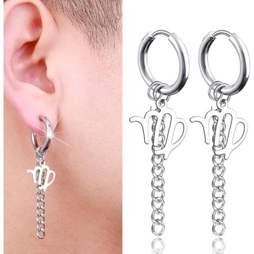 1 Pair Stainless Steel Earrings for Women 12 Constellation Ear Cuff Clip On Earrings Men Fake Piercing Punk kolczyki damskie