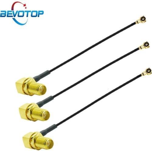 1pcs Right Angle RP-SMA Female to IPEX-4 MHF4 Female 3g 4g WIFI Antenna RF Cable Adapter RF1.13/0.81mm Pigtail Extension Jumper