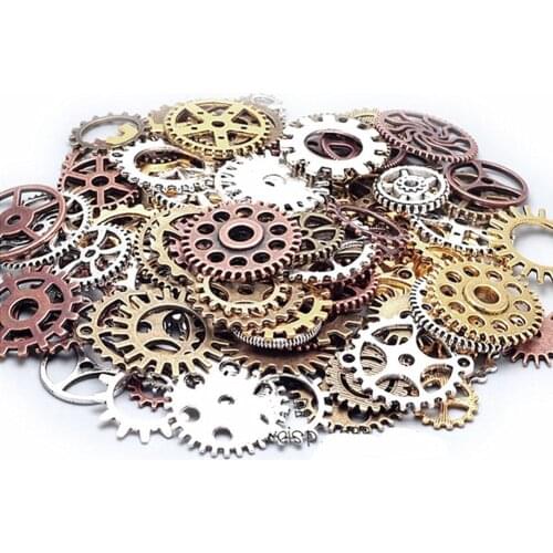 100 Gram Mix Styles Clock Jewelry Accessories Wheels DIY Crafts Pendant Steampunk Gears Durable Parts Alloy Assorted