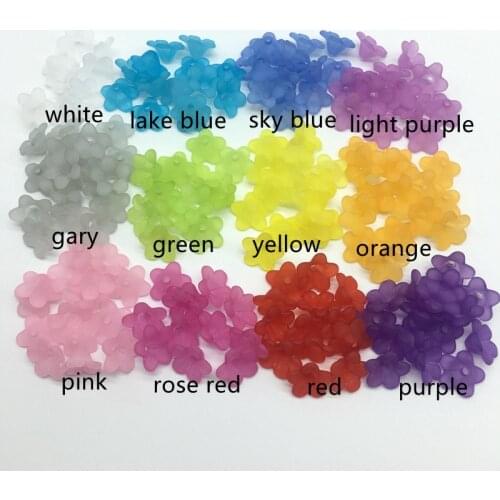 12mm Plastic Acrylic Floret Frosted flower Beads DIY Craft Earring accessories Beads For Jewelry Making 140pcs/bag Meideheng