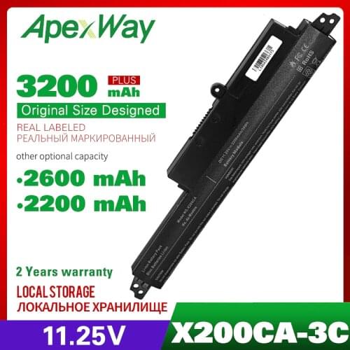 3cell 11.25V Laptop Battery For ASUS X200CA X200M X200MA X200CA X200LA 11.6" A31N1302 A31LM2H A31LM9H A3INI302 1566-6868