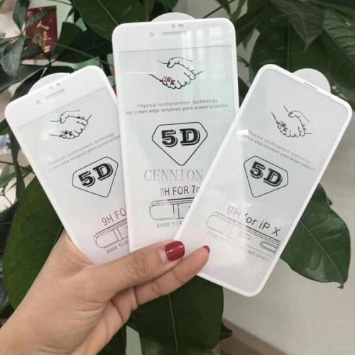Anti-Scratch 5D Full Cover Tempered Glass Protector for iPhone X XR Xs Max 6s 6 8 7 plus 20pcs no retail package