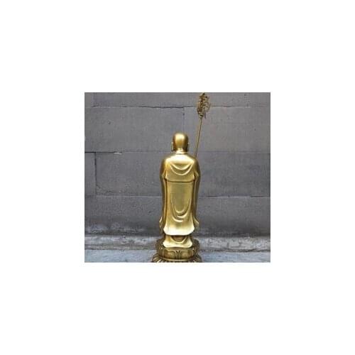 Antique bronze Pure Copper Brass CHINESE crafts decor Asian Budismo bronze arhat kshitigarbha Jizo rei Bodhisattva