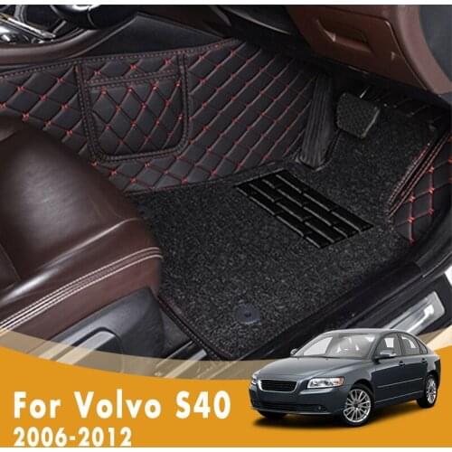 RHD Car Floor Mats For Volvo S40 2012 2011 2010 2009 2008 2007 2006 Double Layer Wire Loop Pedal Custom Auto Foot Pads Carpets