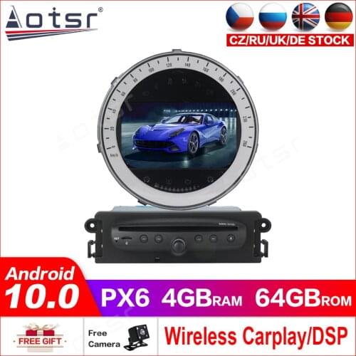 PX6 Android 10.0 4+128G Screen Car Multimedia Player for BMW MINI 2006-2013 Auto Audio Radio Stereo GPS Navigation Head Unit DSP