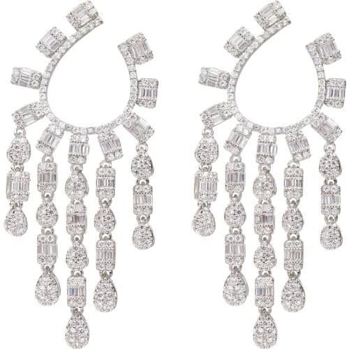 Bettyue New Arrival Noble Tassel Earring Fashion Statement For Women Distinctive Jewelry Siny Cubic Zircon Party Fancy Gift